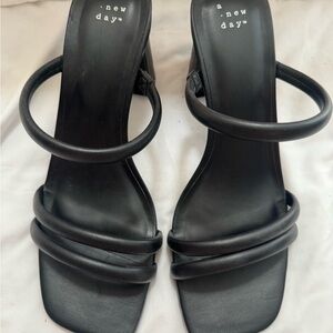 A New Day Black Strappy Heels